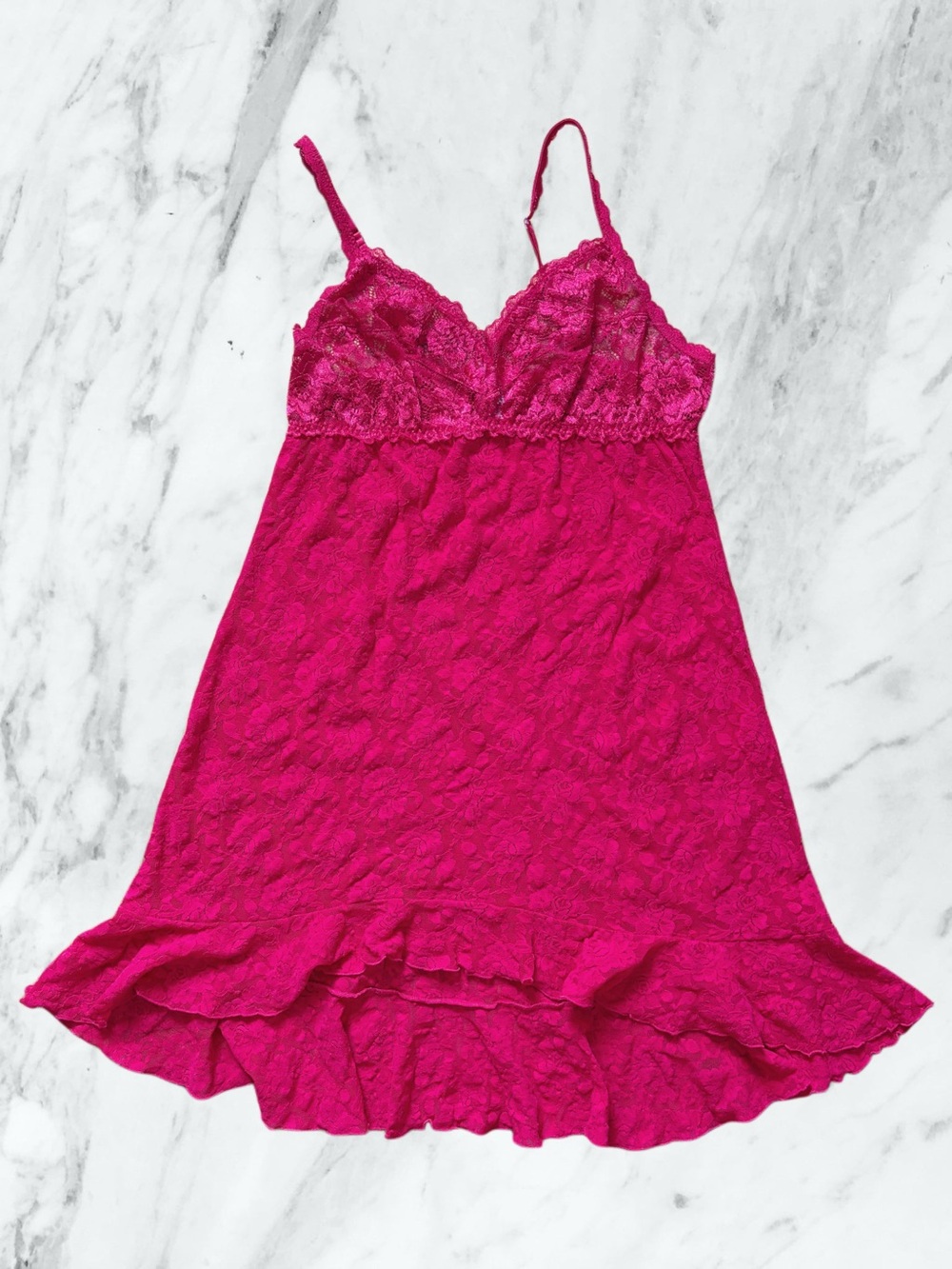 Red Lace-Trim Nightdress
